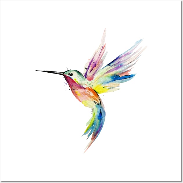 rainbow hummingbird Wall Art by Vallar